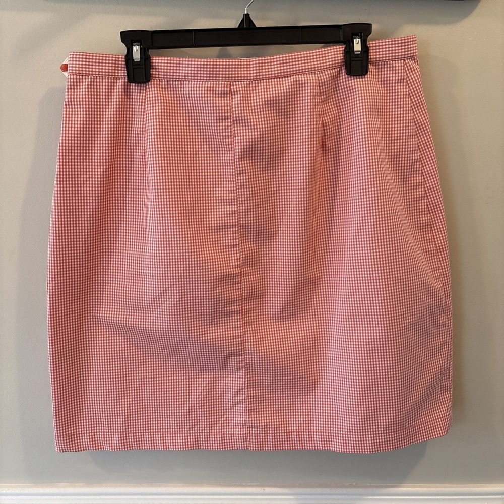 Red White Gingham Cotton Mini Skirt Size 14 Preppy - Picture 5 of 5